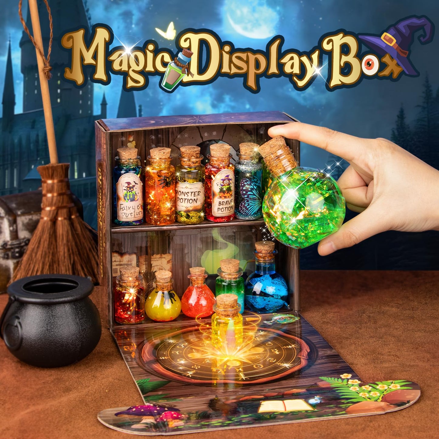 Alritz Science Potion Kits - 23 Magic Mix Bottles & Cauldron, 6.5x9.45x3.15 inches, Multicolor, Ideal for Kids 8+ Years