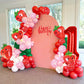 Strawberry Party Decoration Balloon Garland Arch Kit, 143Pcs Red Pink Balloons Strawberry Foil Balloons For Sweet One Boy Girl B