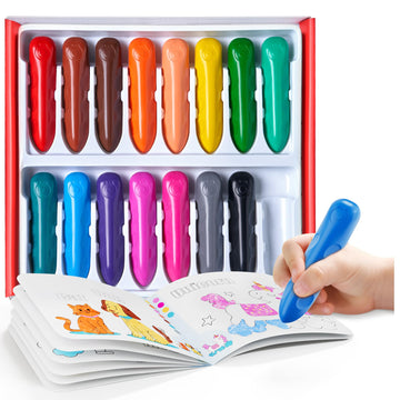 Joycat 16 Colors Jumbo Crayons For Toddlers 1-3 4 5 6 Year Old Kid,Easy-Grip,Unbreakable,Non-Toxic,Washable,Big,Triangular Toddler Crayons With Coloring Activity Paper,Ideal For Kids With Art Supplies
