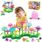 Flyingseeds 46 Pcs Flower Garden Building Toys For Girls, Stem Toy Gardening Pretend Play Set For Kids, Girls Favor Stacking Game For Toddlers, Preschooler Age 3 4 5 6 7 8 Year Old