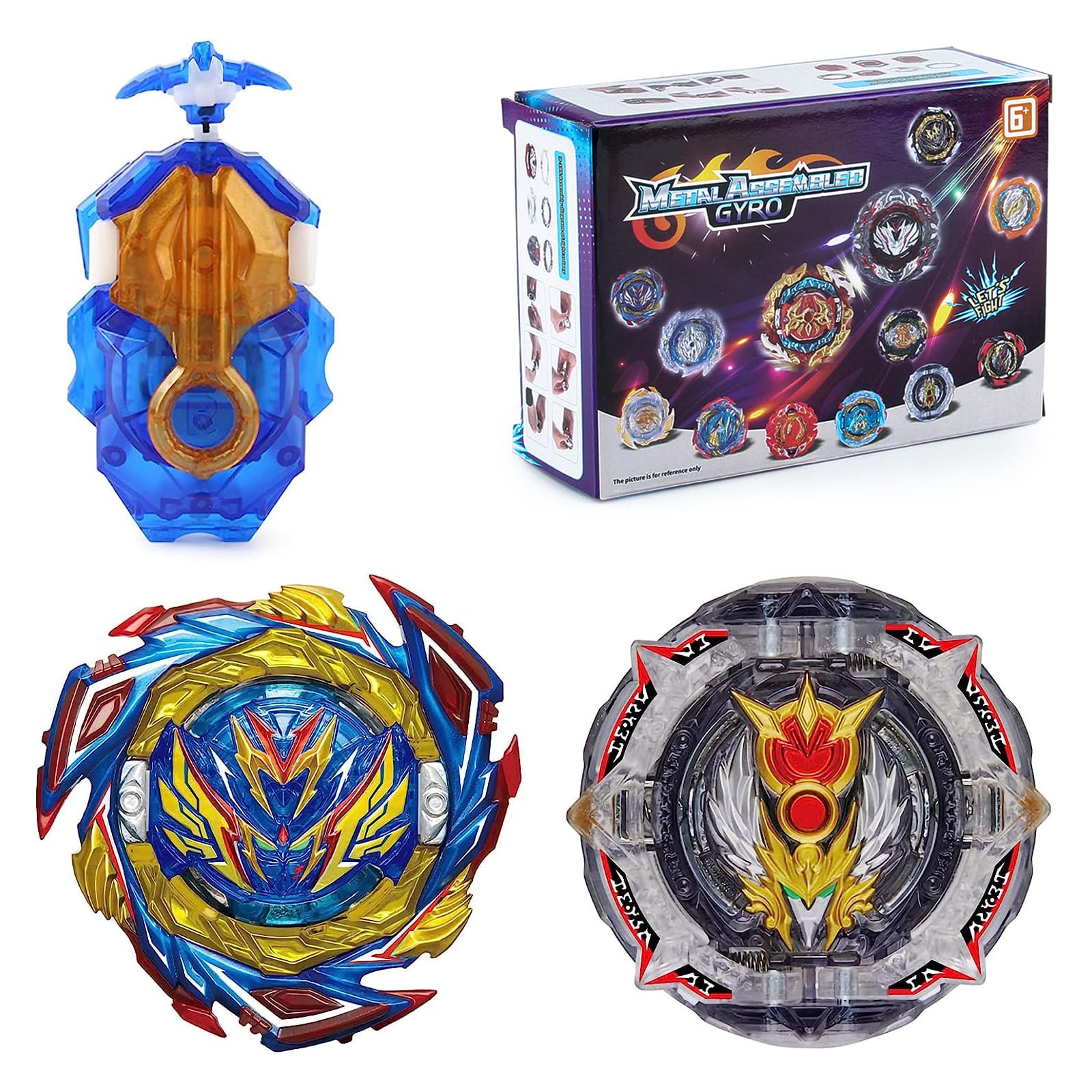 Hozuumo Bey Battling Top Burst Gyro Toy Set, With Gyro Launchers And Handle Combat Battling Game, Gift For Kids Children, B-173-