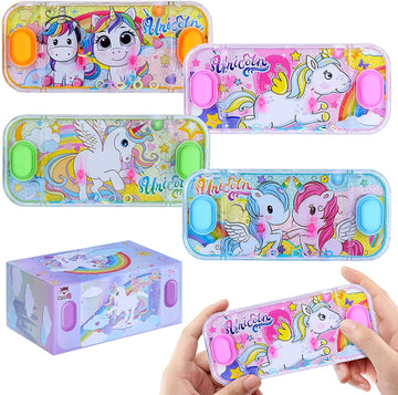 Sevenq Handheld Water Games For Girl, 4 Packs Cute Theme Water Toss Ring Game Aqua Toy Water Ring Game For Kids Stocking Stuffers