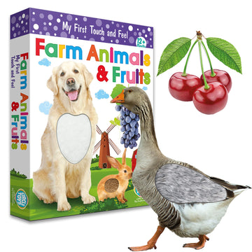 My Touch And Feel English Spanish Bilingual Picture Double Sided Sensory Flash Cards For Infant, Toddlers, Kids, Learn Animals,