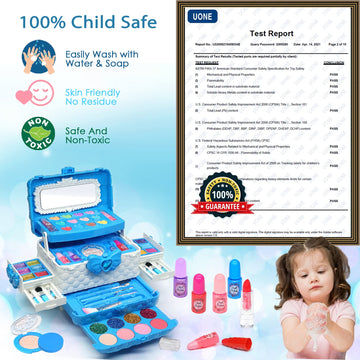 Kids Makeup Toys for Girls - Safe and Washable Makeup for Kids, Kids Makeup Kit for Girl, Real Girls Makeup Kit for Kids Toddler