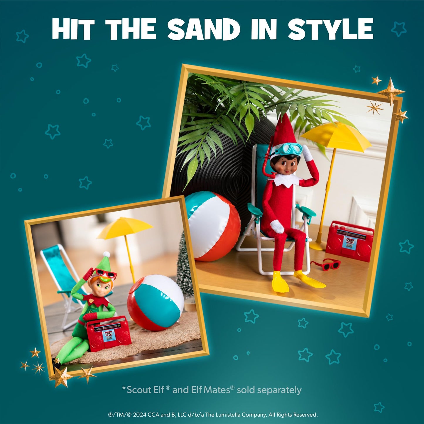 The Elf on the Shelf Beach Vacation Set - 8-Piece The Elf on the Shelf Beach Accessories for Your Scout Elf - Includes Beach Cha