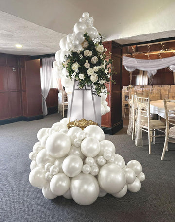 Pearl White Double-Stuffed Balloons Different Sizes 63 Pack 18/12/10/5 Inch Standard White Balloon Garland Kit For For Wedding B