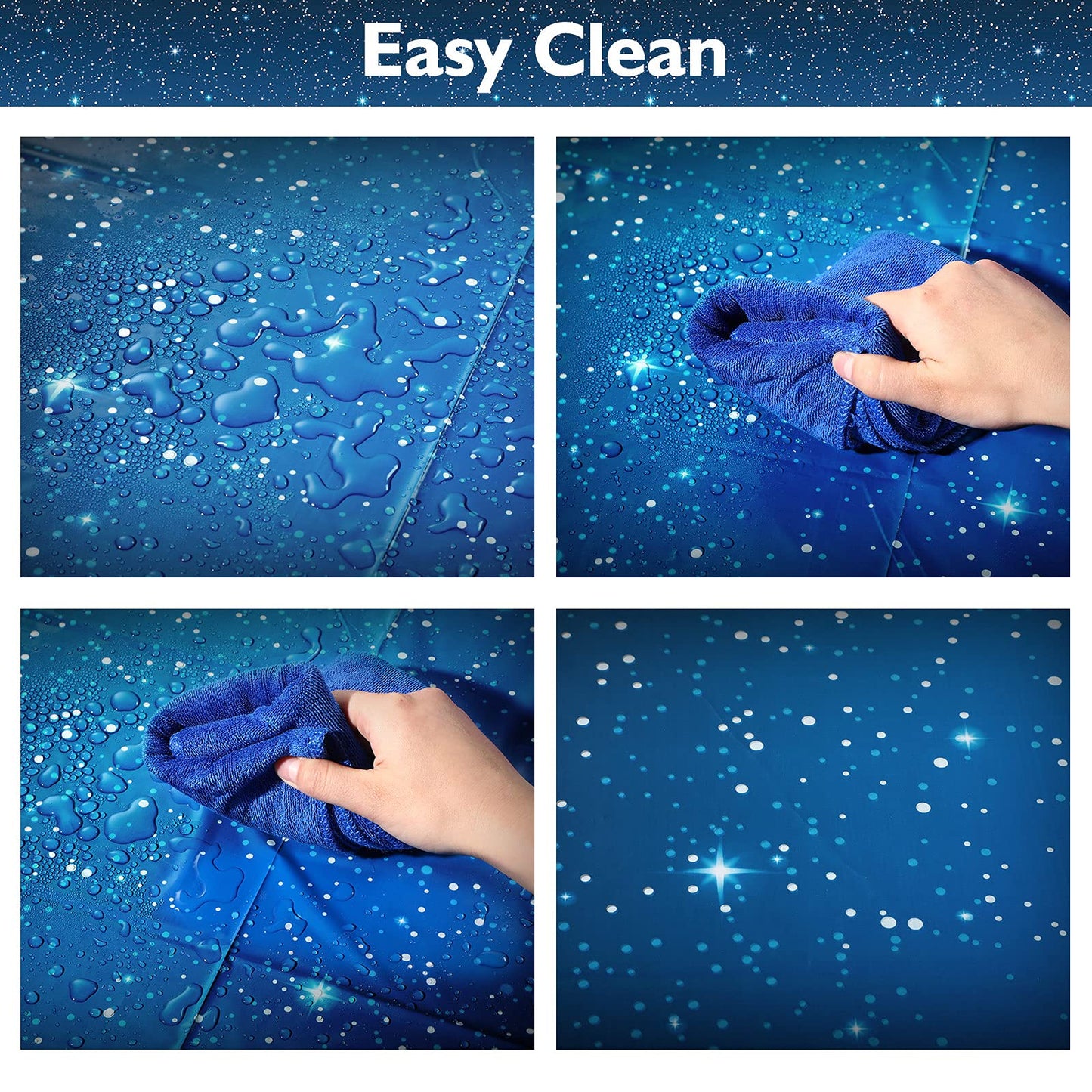 Space Tablecloth Starry Night Tablecloth Decorations Plastic Galaxy Table Cover Space Stars Theme Party Supplies For Birthday Home Decorations, 54 X 108 Inch (4 Pieces)