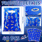 Faccito 40 Pcs Video Game Party Favors Bags Blue with Gold Ring Print Themed Goodie Bags Candy Snack Treat Plastic Supplies for