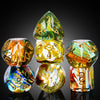 Dndnd 7-Piece Glass Dice Set- Multifaceted Colorful Dnd Dice, Tabletop Gaming, Collectors | Premium Gift Box & Durable Design (C