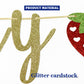 Berry First Birthday Banner, Glitter Strawberry Banner, 1St Birthday Decor (Gold)