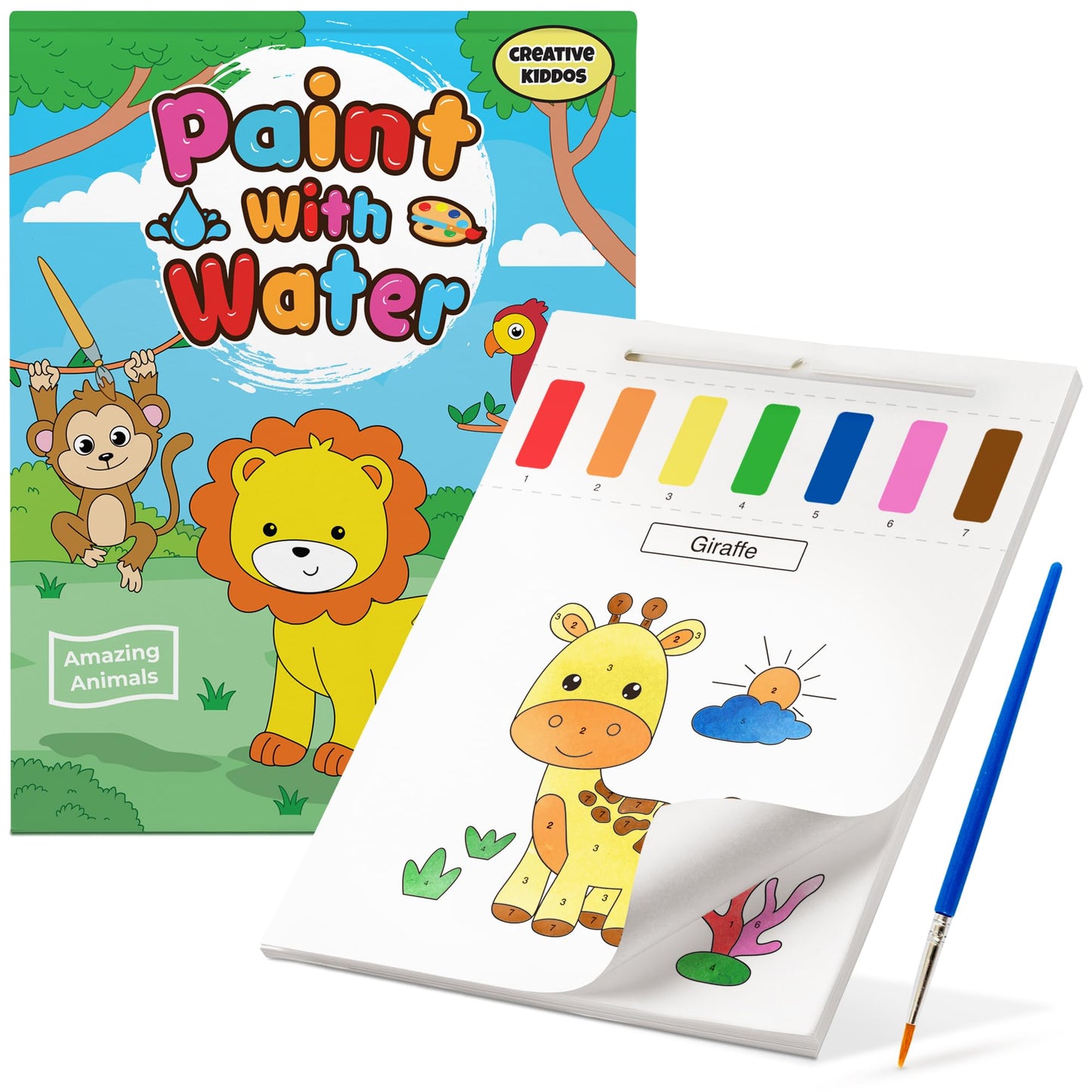 Paint With Water Coloring Book For Toddlers: Mess Free Kids Watercolor Painting Activity Kit - Arts And Crafts For Ages 2 3 4 5