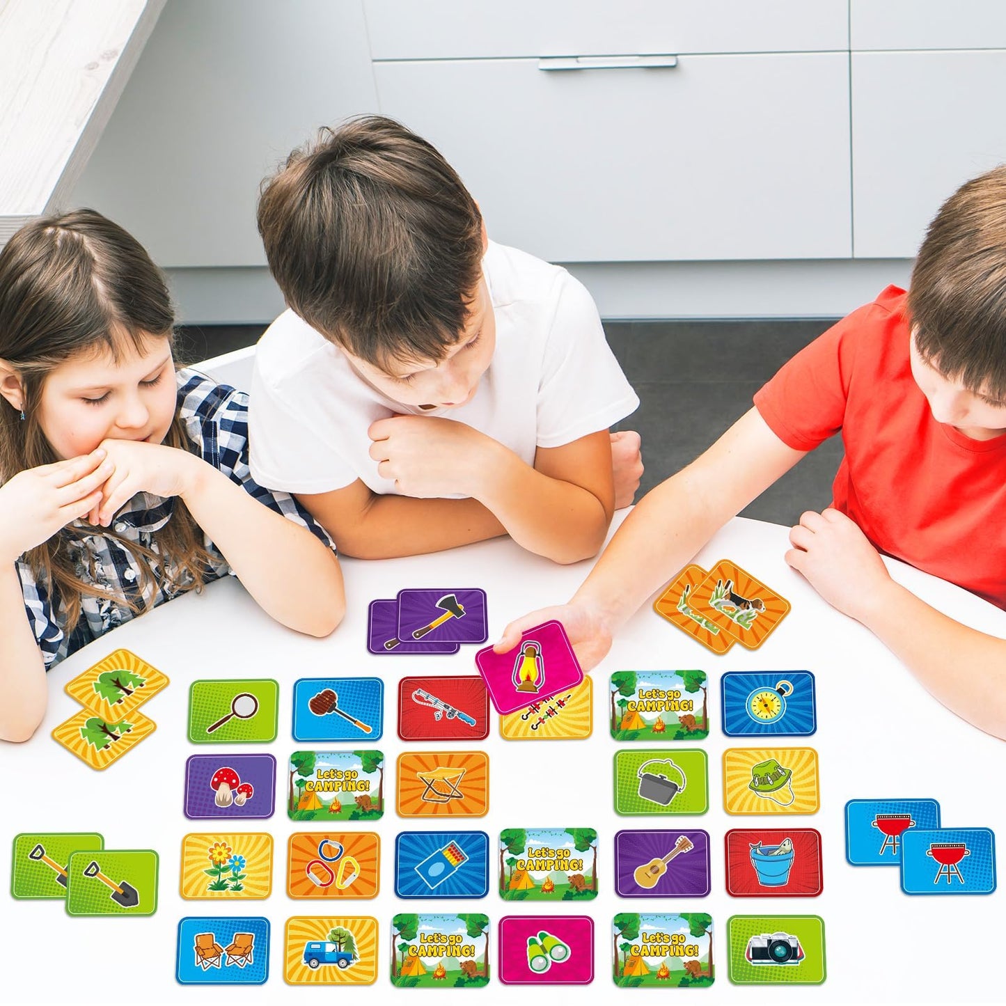 Gisgfim 50 Pairs Memory Matching Game For Kids Summer Camp Concentration Memory Card For Preschool Educational Ages 3-8 A Fun &