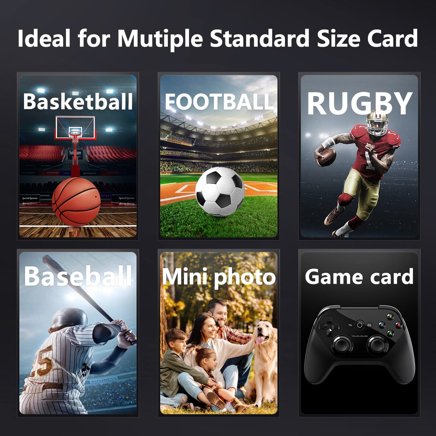 500 Counts Black Card Sleeves Toploaders For Trading Cards,Matte Card Sleeves Deck Card Protectors, Black Soft Sleeves Fit For Mtg, Baseball Card,Sports Cards,Game Card