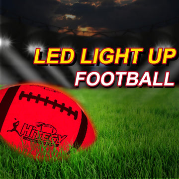 Hitegy Rechargeable Glow In The Dark Football - Usb Charging, Official Size 6, Light Up With Every Catch And Throw, Includes Pum
