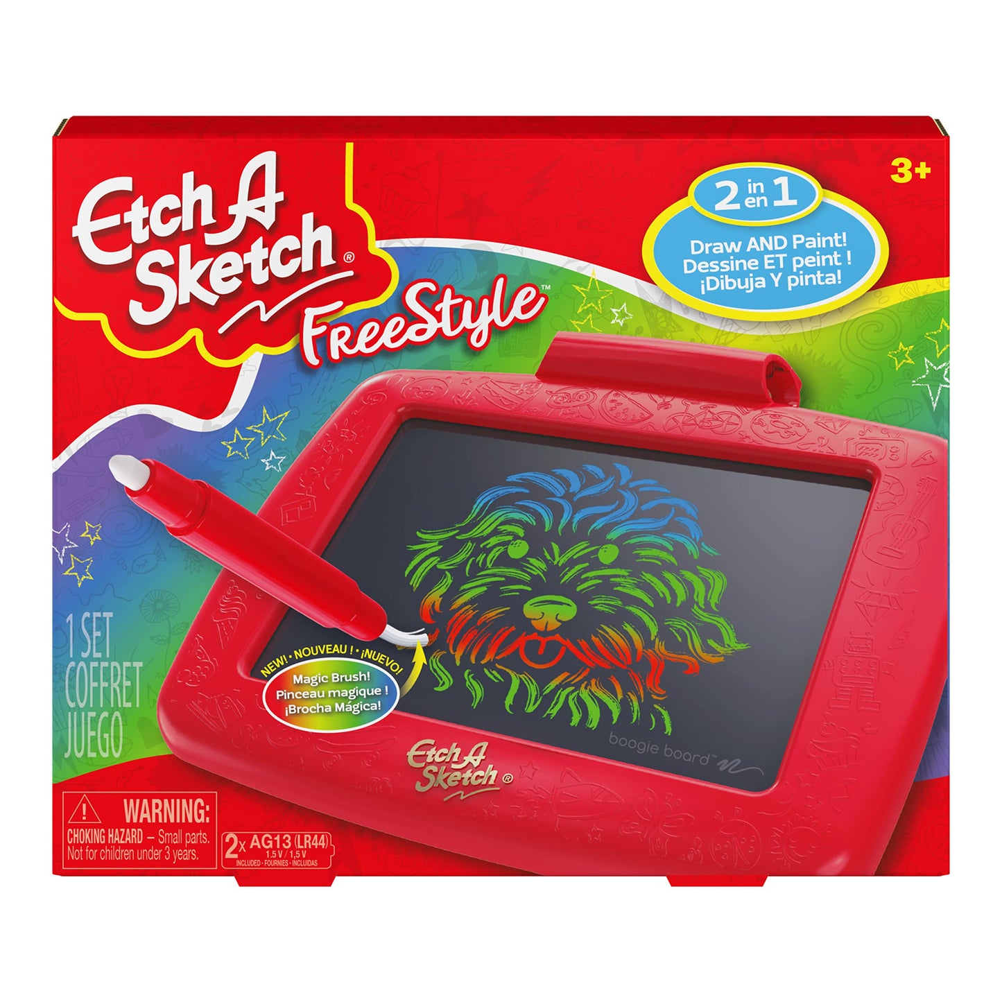 Etch A Sketch Freestyle Drawing Tablet with 2-in-1 Stylus Pen and Paintbrush, Kids Toys for Ages 3+, Model 6061815, Plastic, Freestyle Color