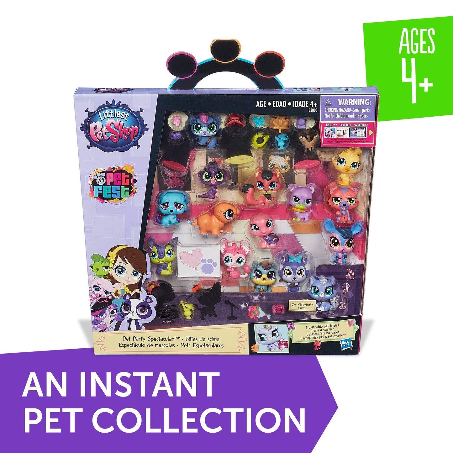 Littlest Pet Shop Party Spectacular Collector Pack Toy - 15 Piece Set, Plastic, Black, Ages 4 and Up, Model B3808AS0