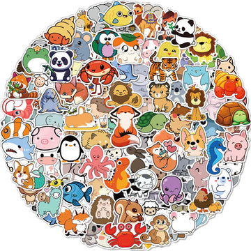 Benresive 200 Pcs Cute Animal Stickers For Kids, Water Bottle Stickers For Kids Waterproof, Vinyl Laptop Kids Stickers Pack, Kids Classroom Prizes For Elementary Students