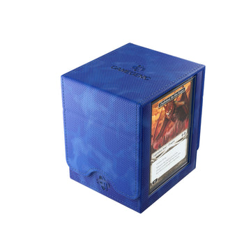 Gamegenic Squire Plus 100+ Xl Convertible Deck Box - Holds 100 Double-Sleeved Cards! Premium Commander Card Case, Detachable Slide Card Case, Armorfyber Surface, Blue Color, Made By Gamegenic
