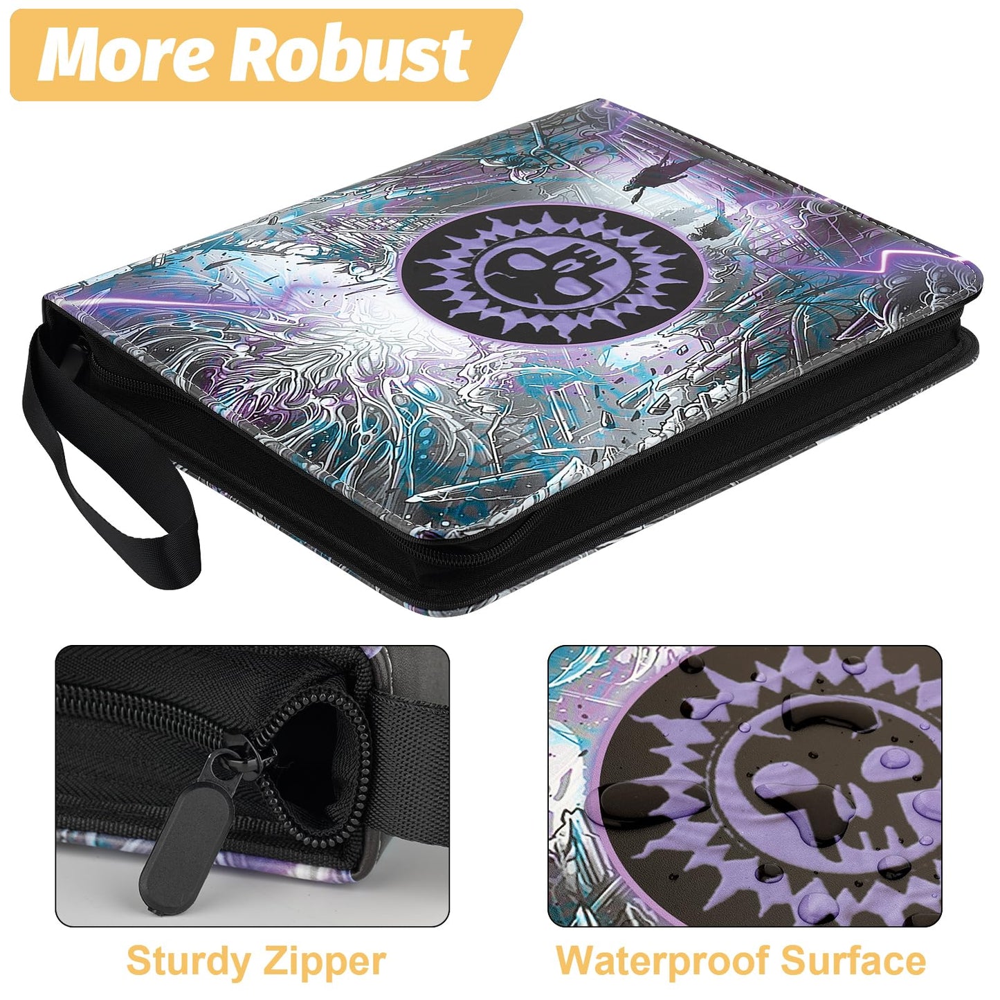 Card Binder for MTG Cards  enhanced 9 Pocket Card Binder for Trading Cards  720 Double Sided Pocket Collector Card Album for Standard Cards Card Collection Folder for YGO/PTCG/Game Cards (Purple Print)