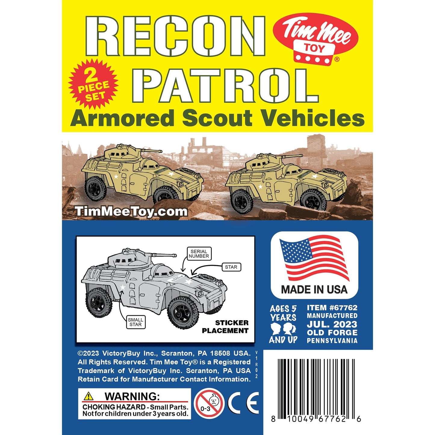 TimMee RECON PATROL Armored Cars - Tan Plastic Army Men Scout Vehicles