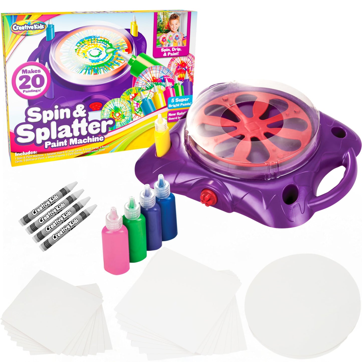 Creative Kids Spin & Paint Art Kit - Multicolor Spinning Art Machine for Ages 6+ - Great Christmas Gift