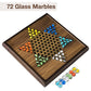 Elongdi 2 In 1 Magnetic Chess Set & Chinese Checkers 13' Wooden Board Game With Storage Drawer And 60 Glass Marbles + Bonus 12 Spare & 2 Extra Queens,For Kids And Adults