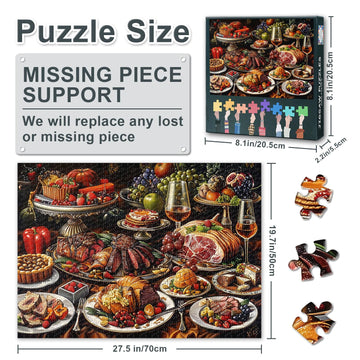 Jigsaw Puzzles 1000 Pieces for mature-themeds  Lavish Feast of Delectable Dishes 1000 Piece Jigsaw Puzzle  mature-themed Jigsaw Puzzles  Educational Toy Finished Size 19.5 x 27.5 Inch