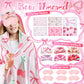 Fanfanwin 18 Pcs Sleepover Party Supplies for Girls, 6 Style Cute Pink Bow Blanket 6 Coral Fleece Spa Headband 6 Plush Pink Eye
