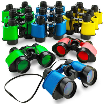 Kicko Toy Binoculars With Neck String - 24 Pack - 3.5 X 5 Inch - Novelty Binoculars For Children, Sightseeing, Birdwatching, Wil