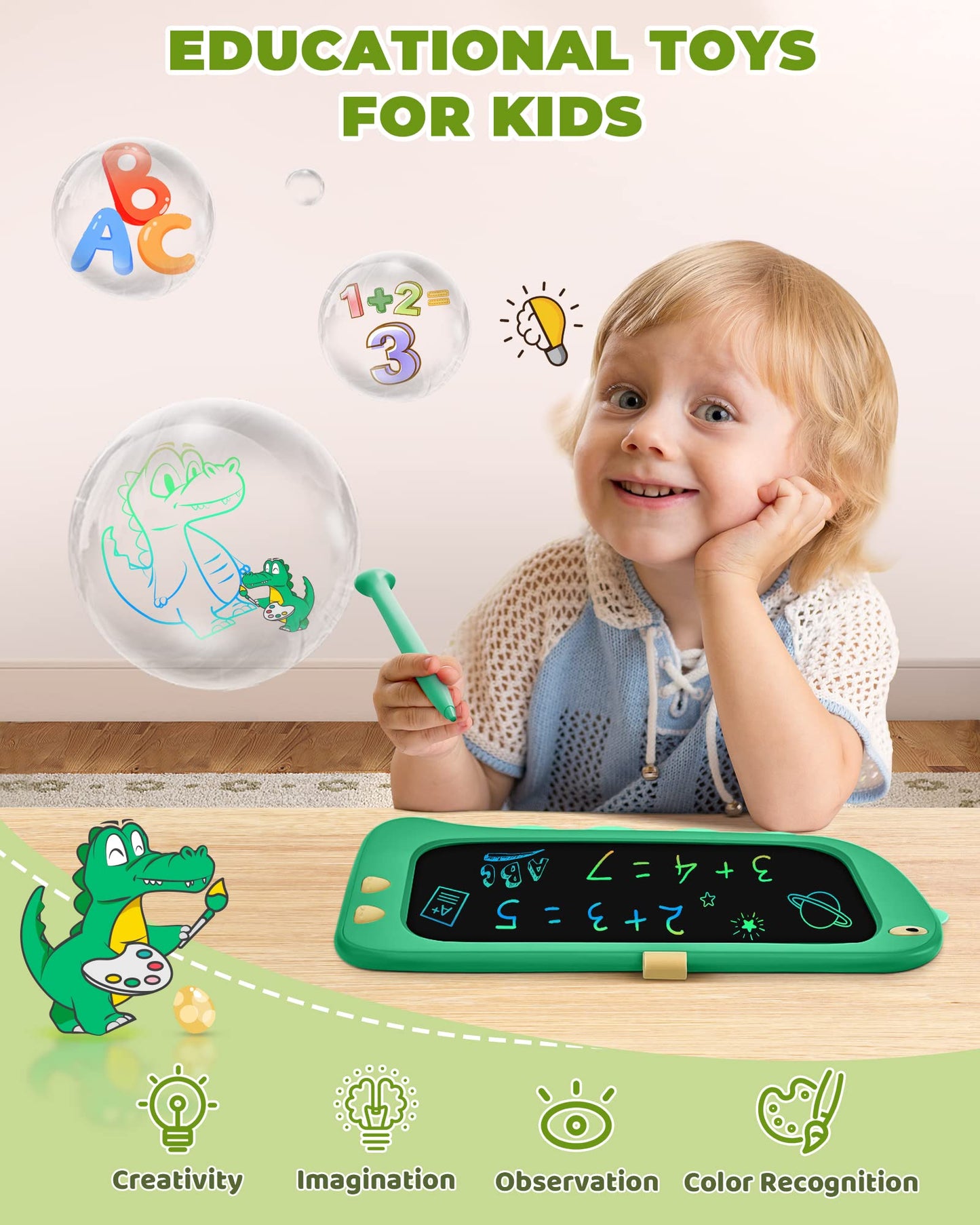 KOKODI LCD Writing Tablet Doodle Board, 3 4 5 6 Year Old Boys Toys Gifts, 8.5 Inch Drawing Pad Airplane Travel Road Trip Essenti
