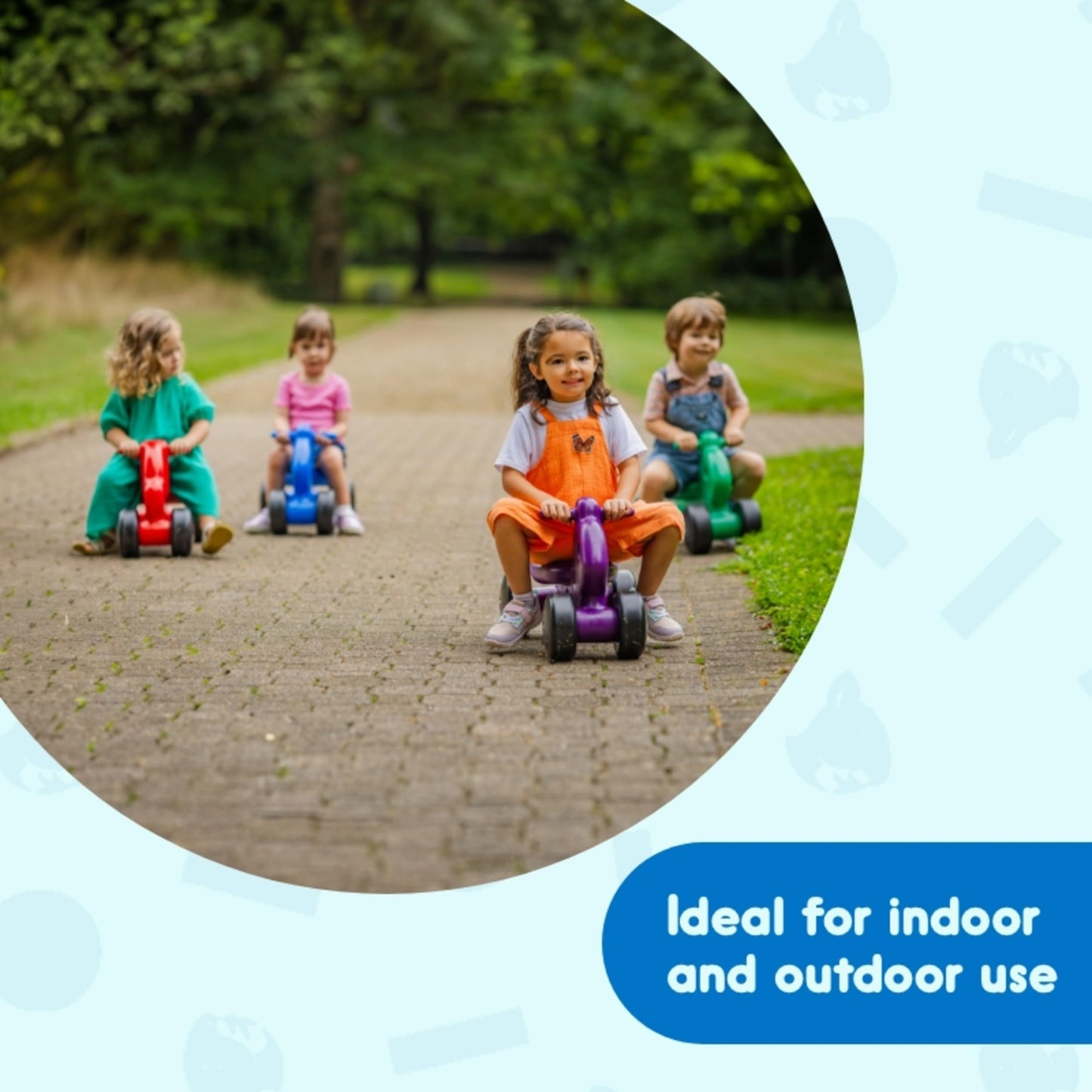 Careplay 2-in-1 Squirrel Push & Ride-on Toy, Indoor & Outdoor Use, Low Profile Seat, Recommended for Children up to 50lbs, Durab