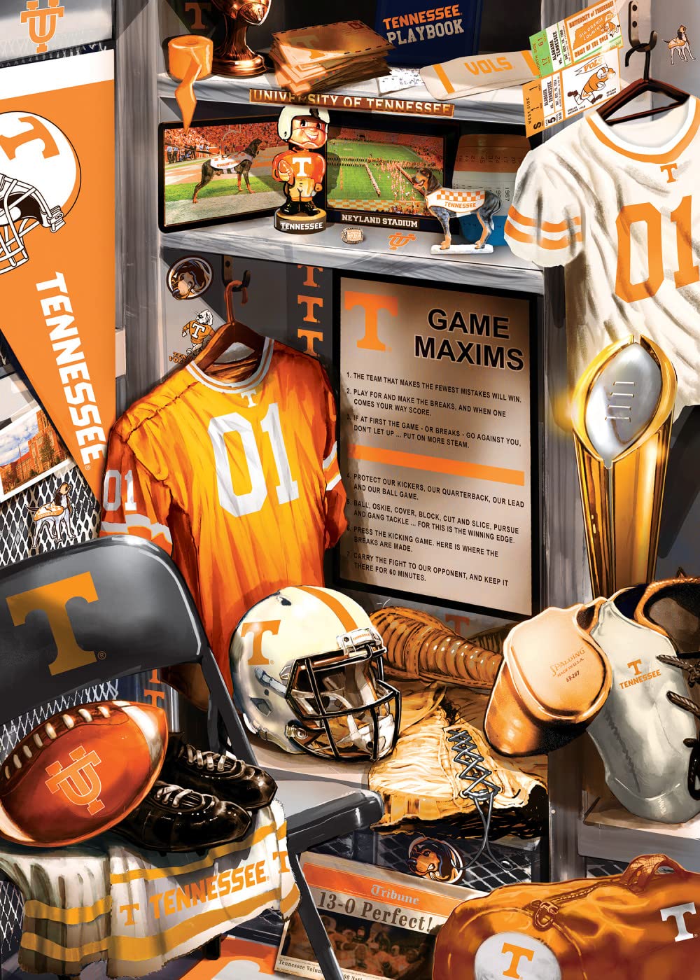 MasterPieces Game Day 500 Piece Jigsaw Puzzle for Adults - NCAA Tennessee Volunteers Locker Room - 15x21