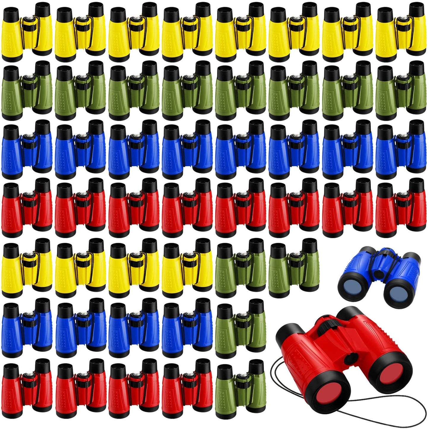 Jiuguva 50 Pack Binoculars for Boys Girls Small Compact Toy Binoculars with Neck Strap Camping Party Favors Nature Exploration T