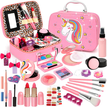 Kids Makeup Kit for Girl, Washable Makeup Set for Girls, Real Makeup for Kids, Girl Toys Princess Children Play Makeup Kit with 