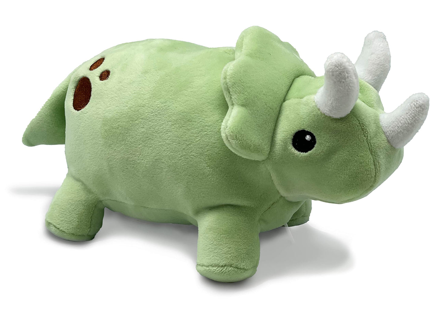 Hatchkinz Reversible Triceratops Egg Plushie | 8" Green Polyester | Mood Plush Stress Relief