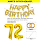 Shuntai 72Nd Birthday Decorations For Men Women 72 Number Balloons Gold Jumbo Numbers 27 Foil Mylar Balloons With Happy Birthday