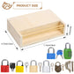 Woodtoe Montessori Lock and Key Toy Set - 8 PCS Educational Wooden Toys for Toddlers, 3+ Years, Blue, Purple, White, Medium Size