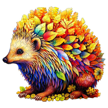 Wooden Puzzles For Adults - Clever Hedgehog Wooden Puzzle, Unique Shaped Wooden Jigsaw Puzzles For Adults, Wood Puzzles Adult, P