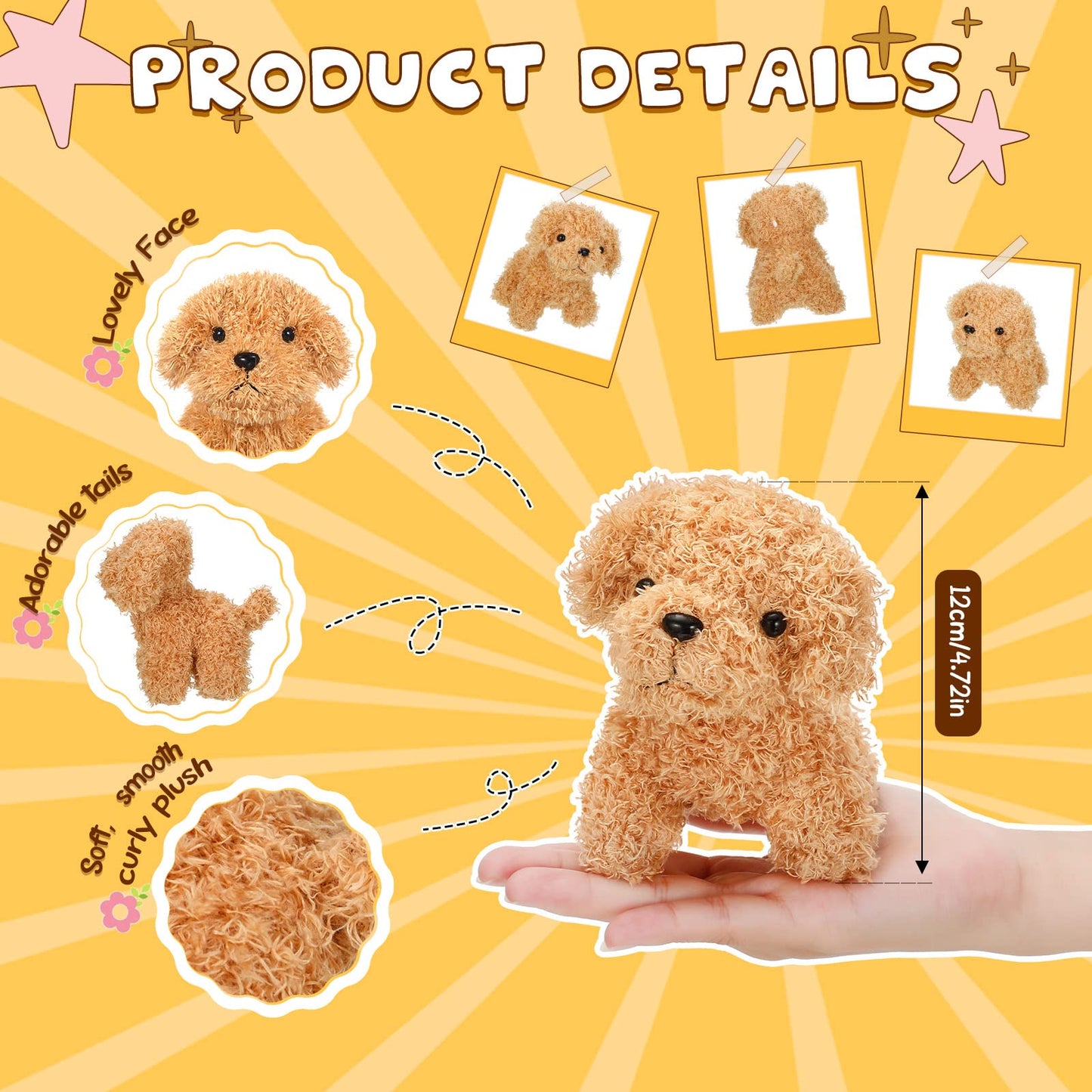 Sumind 9 Pcs Mini Plush Dog Stuffed Animals Bulk Dog Plush Party Favors For Easter Goodie Bag Fillers Baby Show Birthday(Long Plush Puppy)