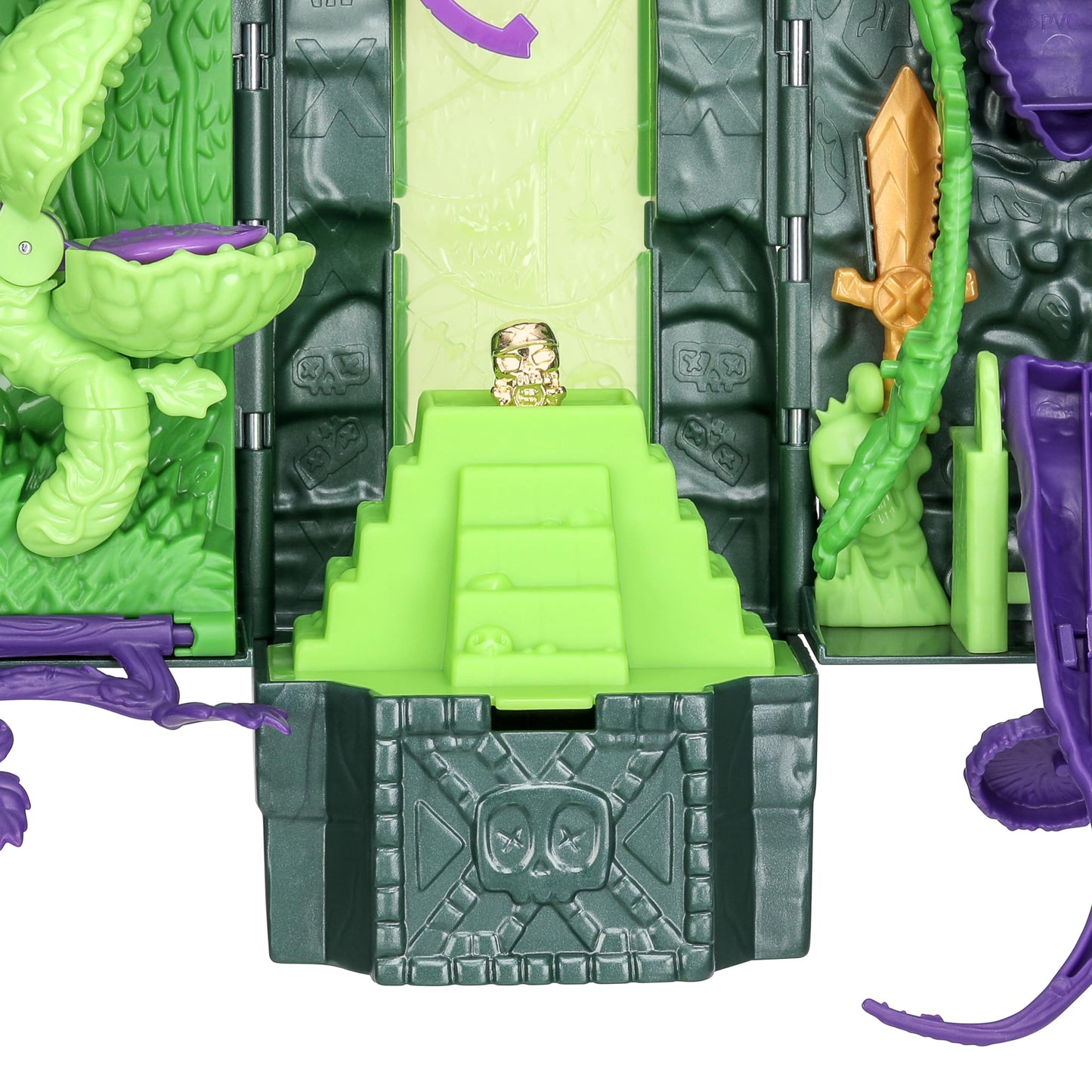 Treasure X Skull Island Swamp Tower Playset - 15 Levels of Adventure, 2 Micro Action Figures, Real Gold Dipped Treasure, Multicolor