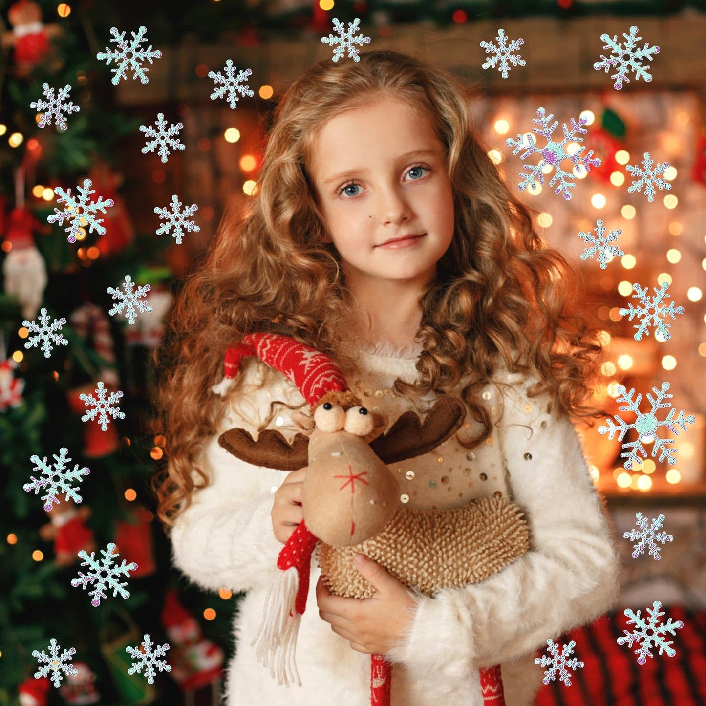 MARFOREVER Snowflake Confetti Decorations, Winter Snowflake Glitter Confetti White Snow Scatter Confetti Winter Wonderland Table