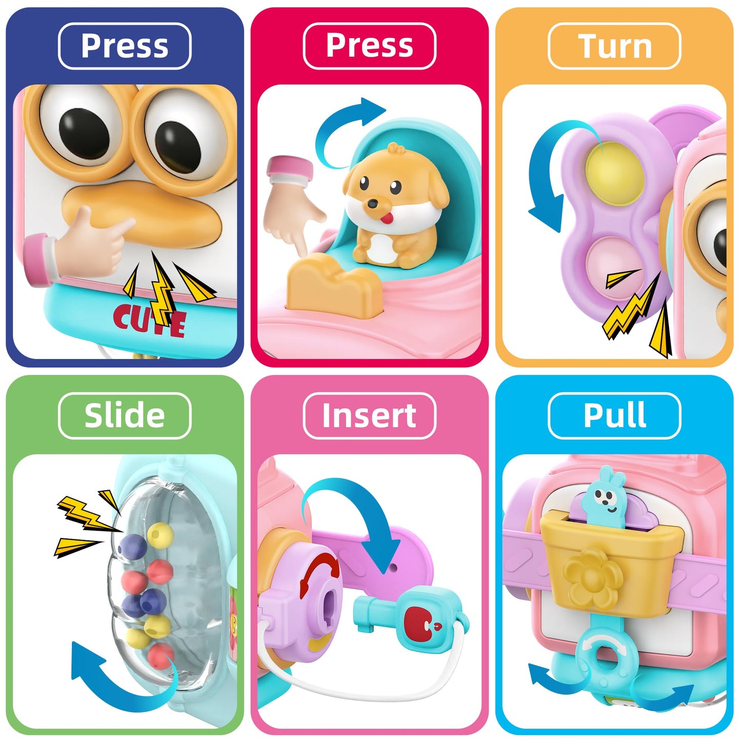 Soonyang Toddler Toys, Busy Board For 1 Year Old, Montessori Toys For Babies 12-36 Months, Sensory Toys For Toddlers 1-3, One Ye