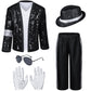 Dance Star Kids Costume For Boys 80S 90S Pop Stage Cosplay Party Halloween Role Play Black 3-5T