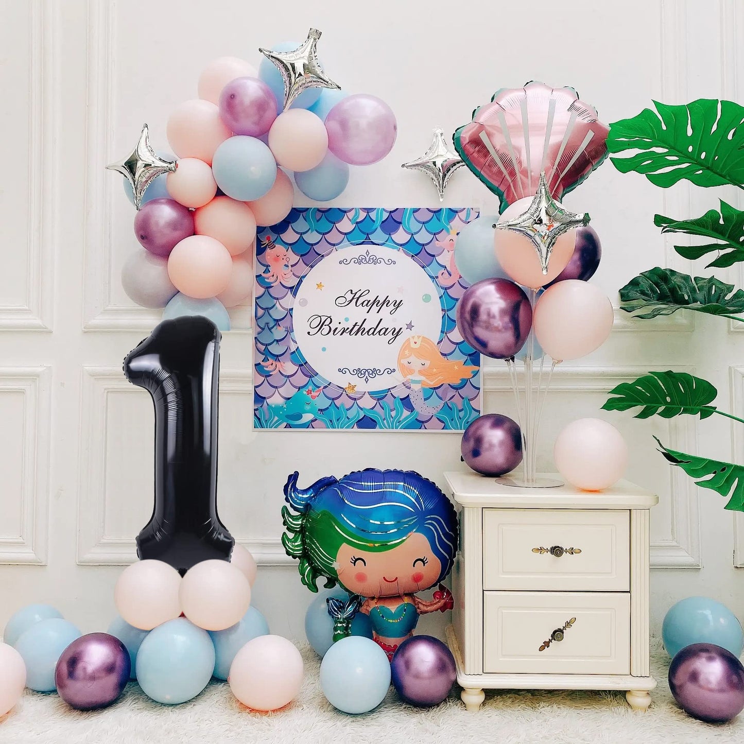 Smlpuame 40 Inch Number Balloon 0-9 Black Large Number 1 Balloons,Digital Balloons For Birthday Party Celebration Decorations Su