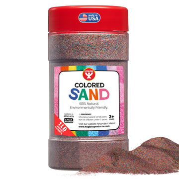Hygloss Colored Sand for Crafts - 1 lb Bottle, Bright Rainbow - Vibrant Colorful Fine Sensory Play Sand Art Kits for Kids - Clas