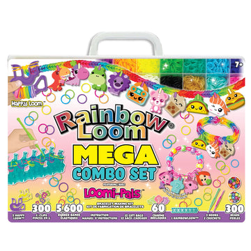 Rainbow Loom® Loomi-Pals™ Mega Set, Features 60 Cute Assorted Lp Charms, The New Rl2.0, Happy Looms, Hooks, Alpha & Pony Beads, 5600 Colorful Bands All In A Carrying Case For Boys And Girls 7+