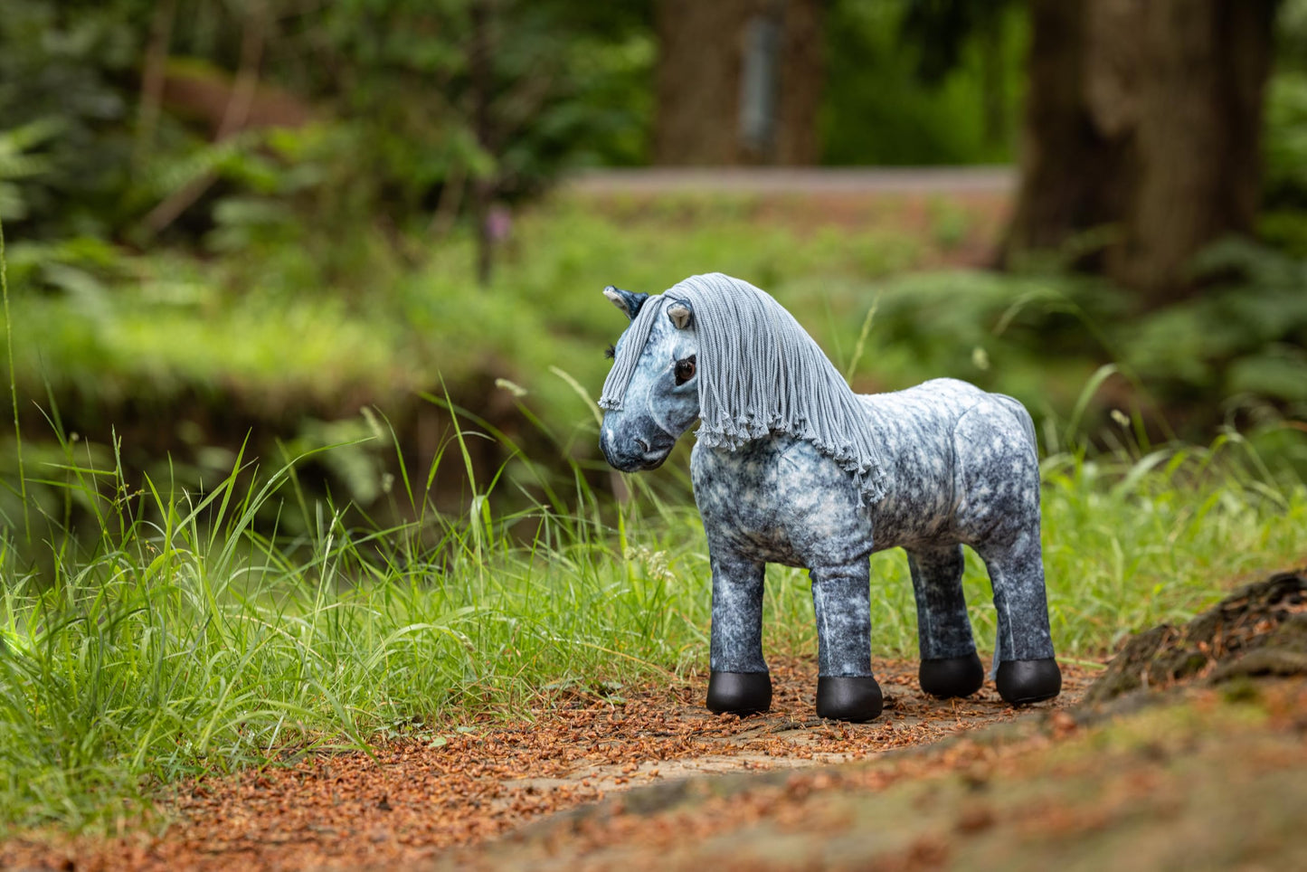 Lemieux Toy Pony Sam For Kids - Dapple Grey - Soft Coat - Flexible - Pretend Play - Stuffed Animal Horse - Gift For Kids - Suita