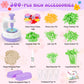 GirlsHome 300+PCS Fabric Flower Bouquets Toys, DIY Flower Crafts Kits for Kids, Arts and Crafts for Kids Ages 6-8 Girls, Build F