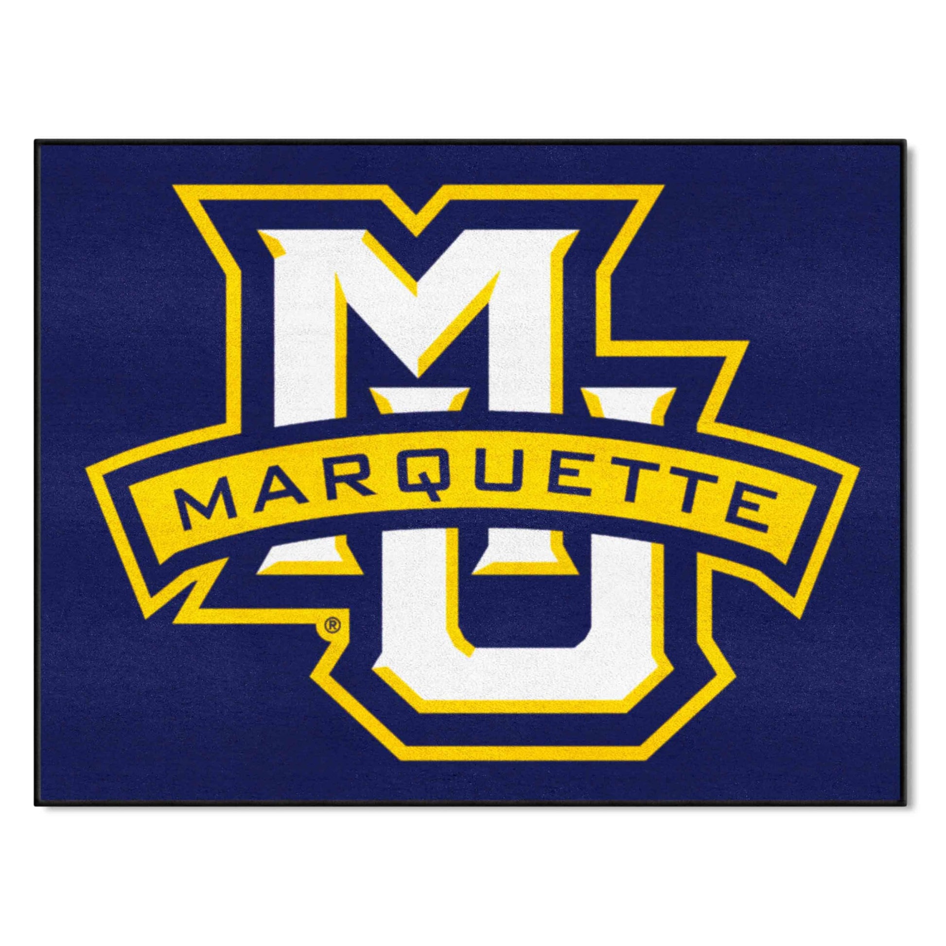 FANMATS 1607 Marquette University All-Star Mat | Navy | 33.75x42.5 | MU with Wordmark Primary Logo