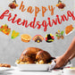 FOZEE Happy Friendsgiving Banner, Thanksgiving Friends Party Banner, Friendsgiving Turkey Decorations for Thanksgiving party, Fa